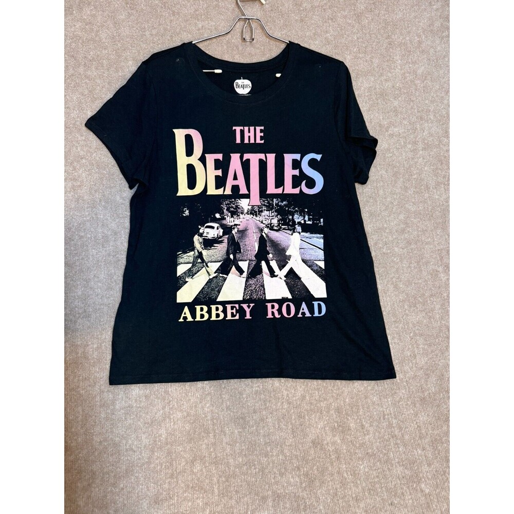 The Beatles Women’s T-Shirt Large Black Abbey Road Graphic Casual Music